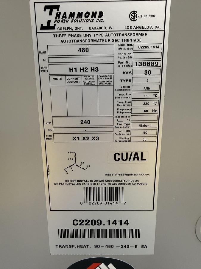 Used HAMMOND C2209.1414