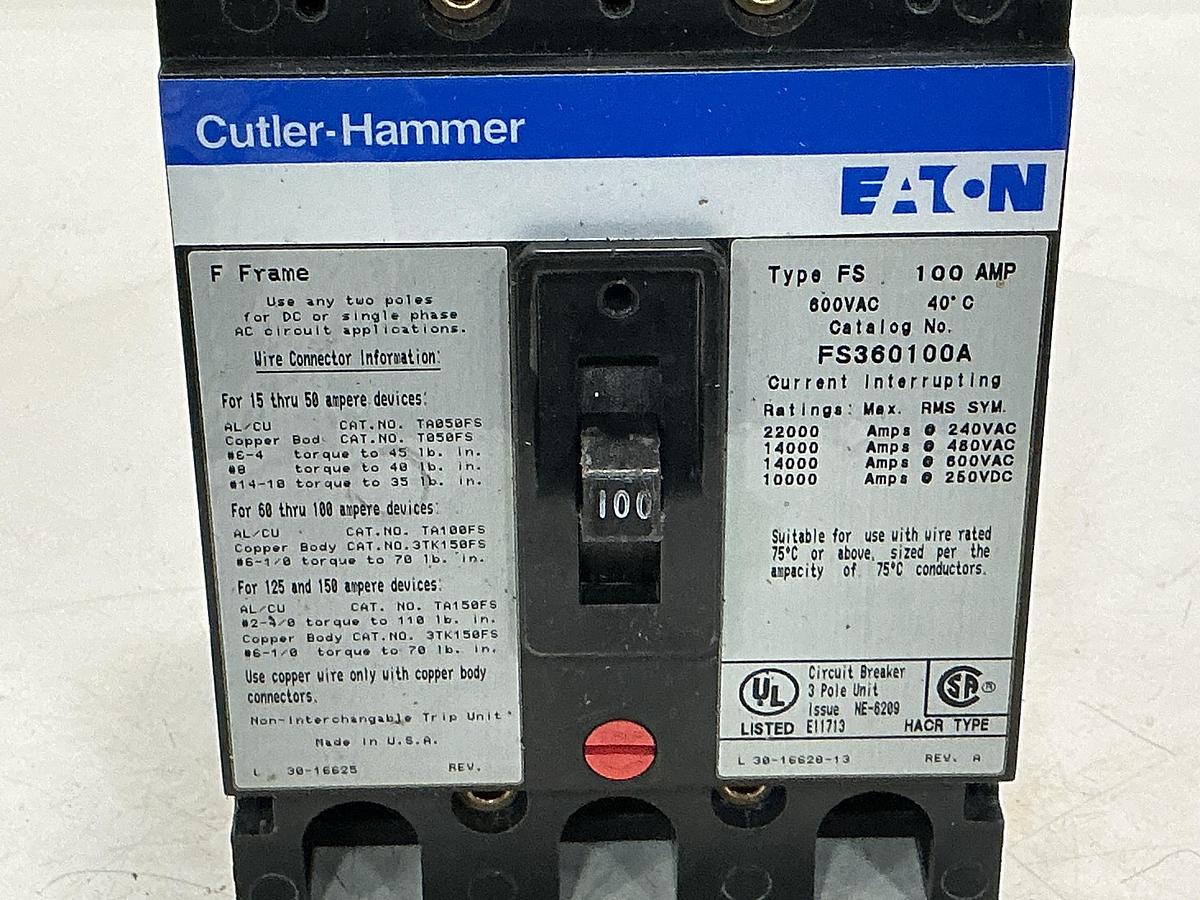 Used CUTLER-HAMMER FS360100A