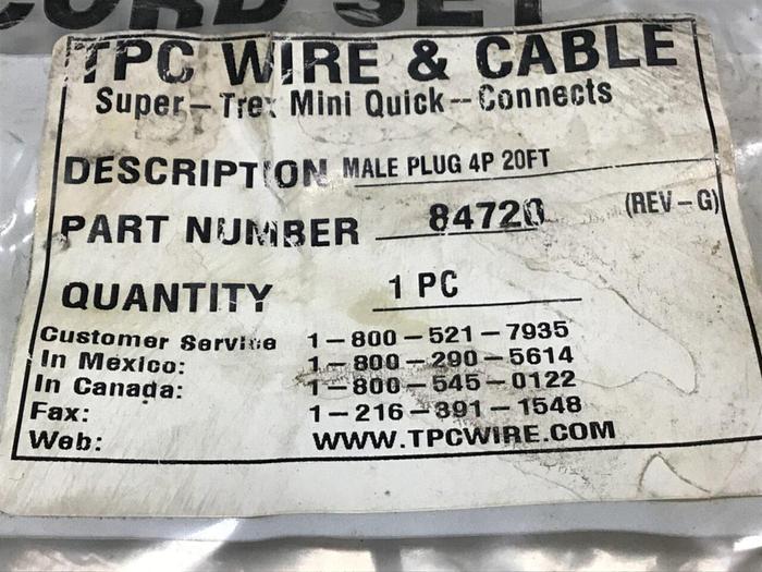 TPC WIRE & CABLE PC Wire & Cable 84720 Used