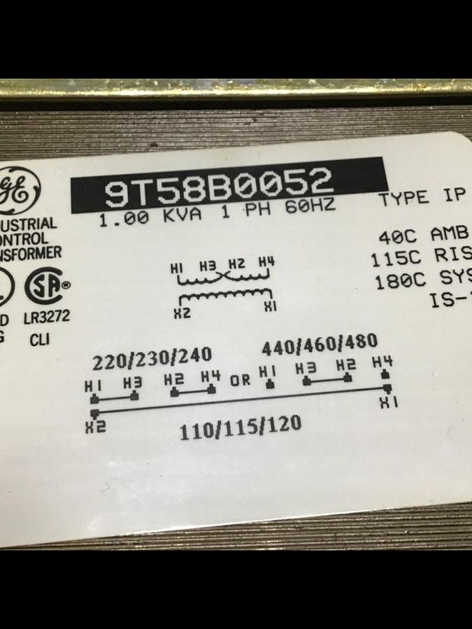 Used GENERAL ELECTRIC / GE 1.00 kVA Transformer 9T58B0052 Used 
