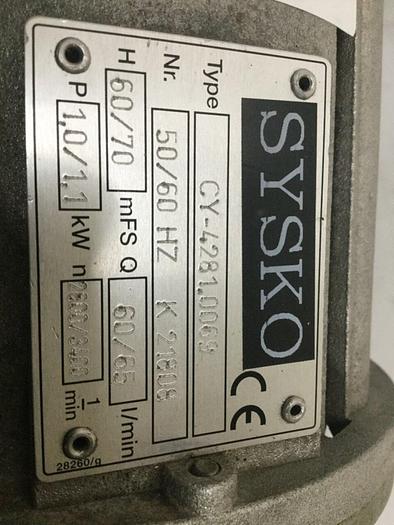 Used SYSKO CORPORATION Pump & 3 PH Motor CY-4281.0069 #116233