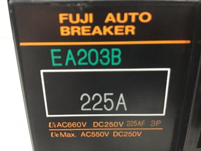 Used FUJI ELECTRIC 225 Amp Circuit Breaker EA203B-225 #140558