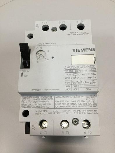 Used SIEMENS Motor Starter 3VU1600-0MM00 #103638