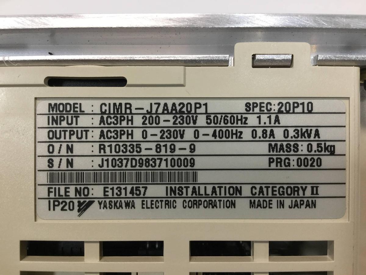 Used YASKAWA VS Mini J7 Inverter CIMR-J7AA20P1 USED