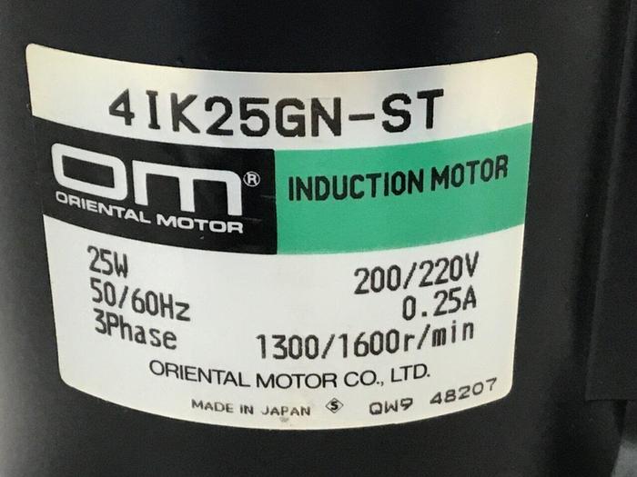 Used ORIENTAL MOTOR Induction Motor 4IK25GN-ST #102177