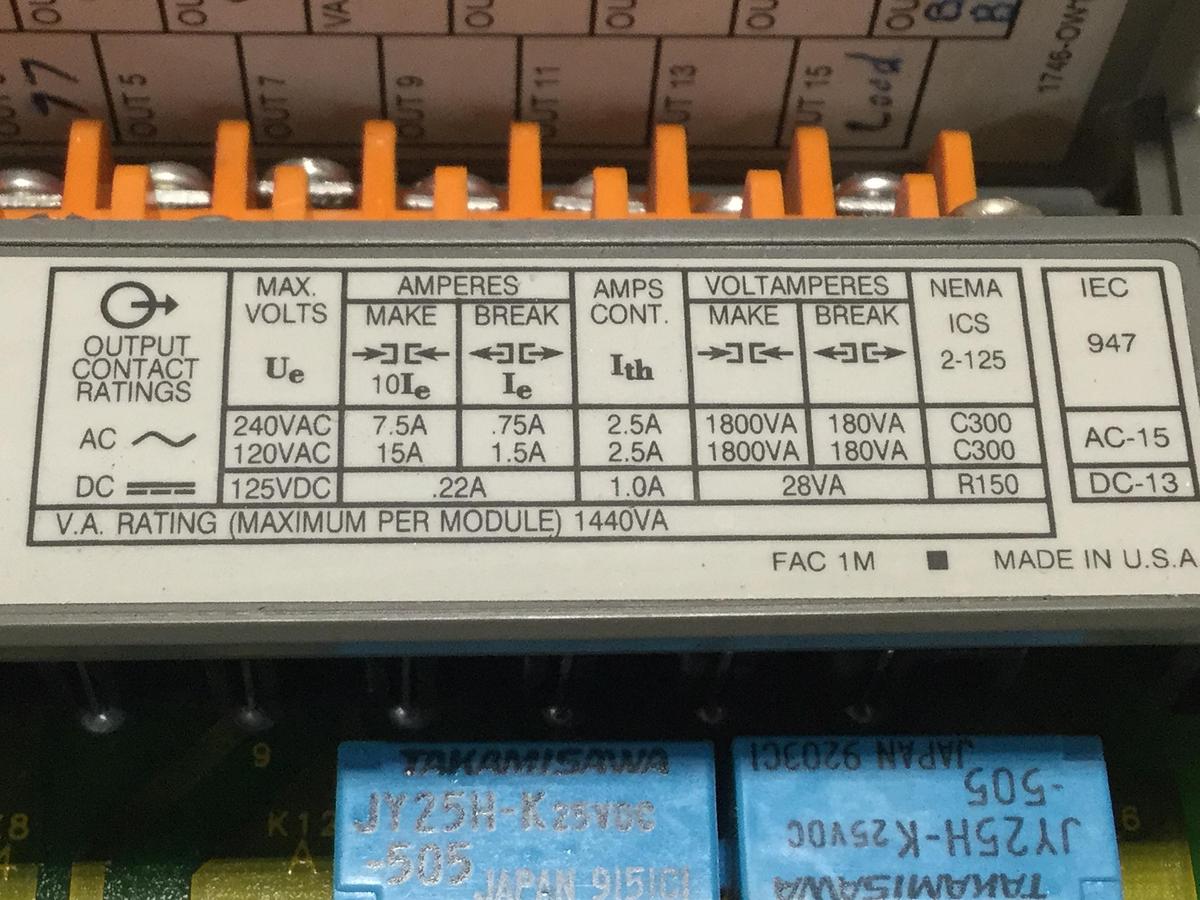 Used ALLEN BRADLEY Output Module 1746-OW16 SER B #110530