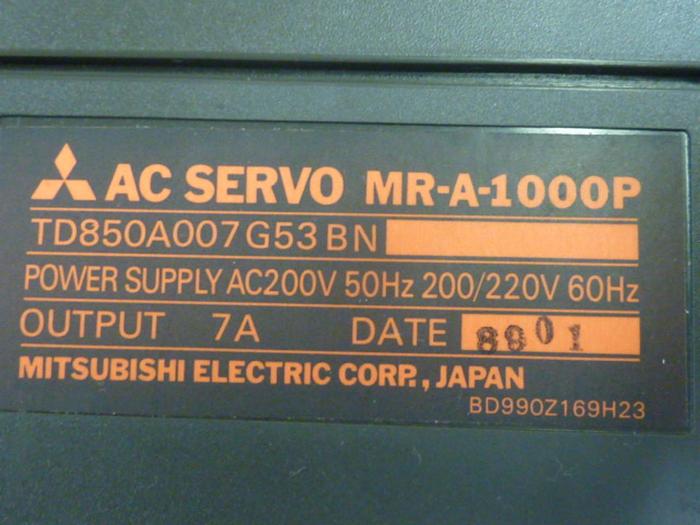 Used MITSUBISHI AC Servo MR-A-1000P TD850A007G53 BN Used