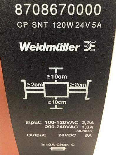 Used WEIDMÜLLER Power Supply 8708670000 #115060