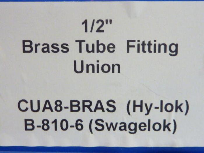 HY-LOK Brass Tube Fitting CUA8-BRAS #39379 SCRAPPED / DNL