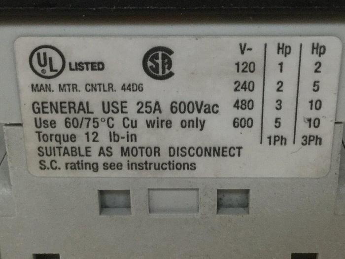 Used ALLEN BRADLEY Load Switch Handle 194E-E25-1753 #109419