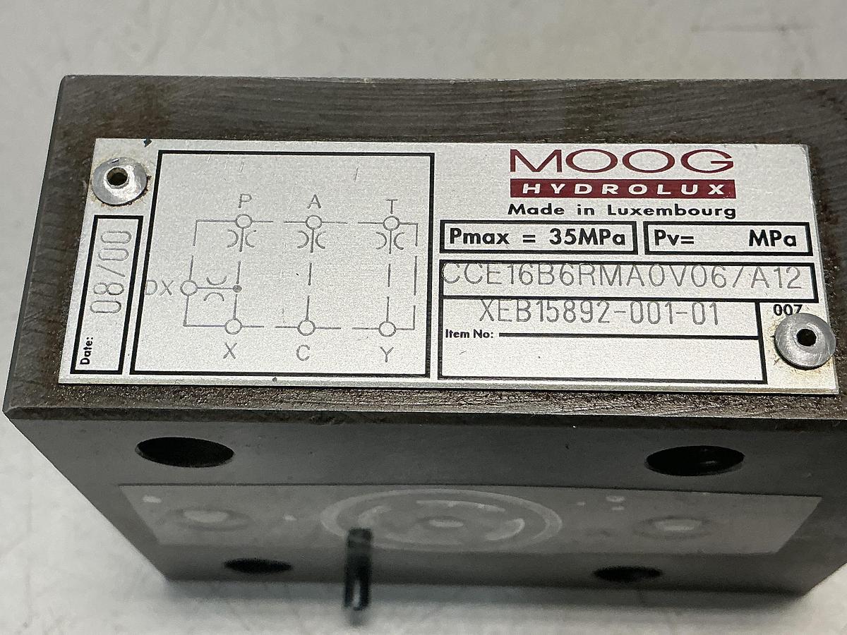 Used MOOG HYDROLUX CCE16B6RMA0V06/A12