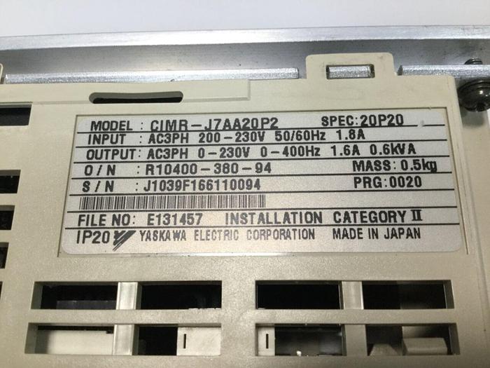 Used YASKAWA VS Mini J7 Drive CIMR-J7AA20P2 #103750