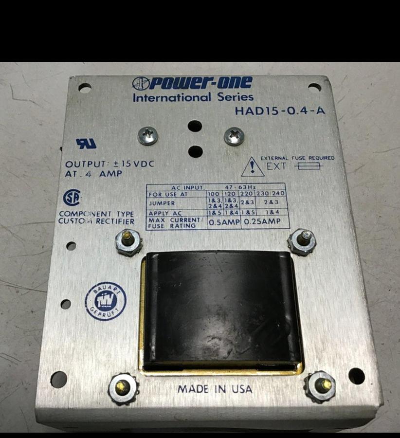 Used POWER ONE Power Supply HAD15-0.4-A USED
