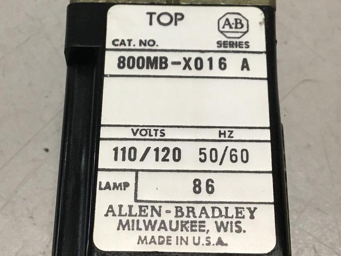 Used ALLEN BRADLEY Push Button 800MB-X016 AMBER #116307