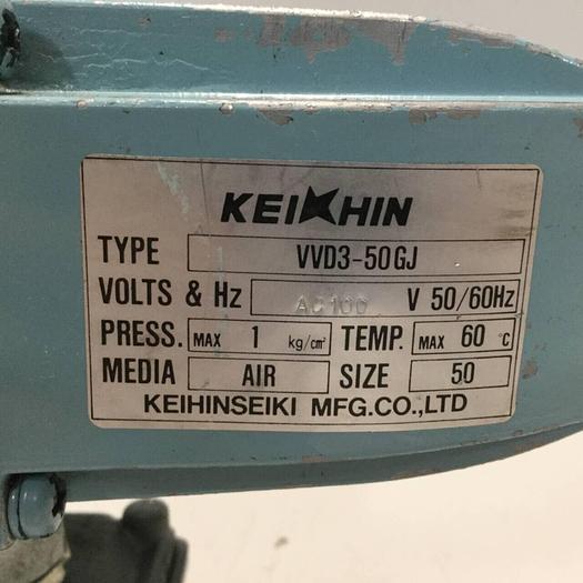 Used KEIHINSEIKI CO. Pneumatic Valve VVD3-50GJ #97626