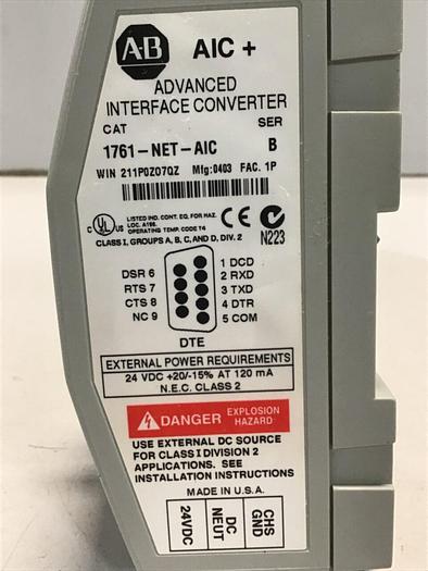 Used ALLEN BRADLEY Advanced Interface Converter 1761-NET-AIC SER B #115882