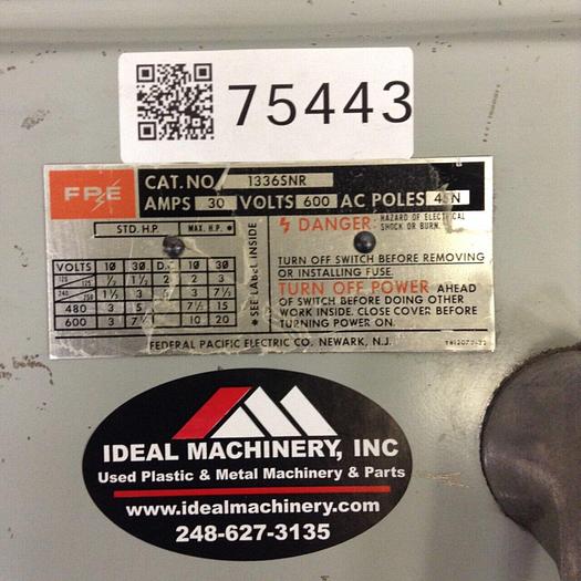 Used FEDERAL PACIFIC Heavy Duty Safety Switch 1336SNR #75443