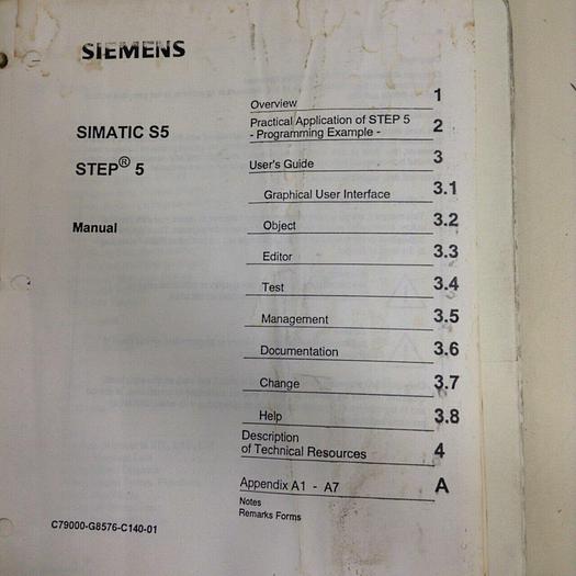 Used SIEMENS Manual C79000-G8576-C140-01 #70730