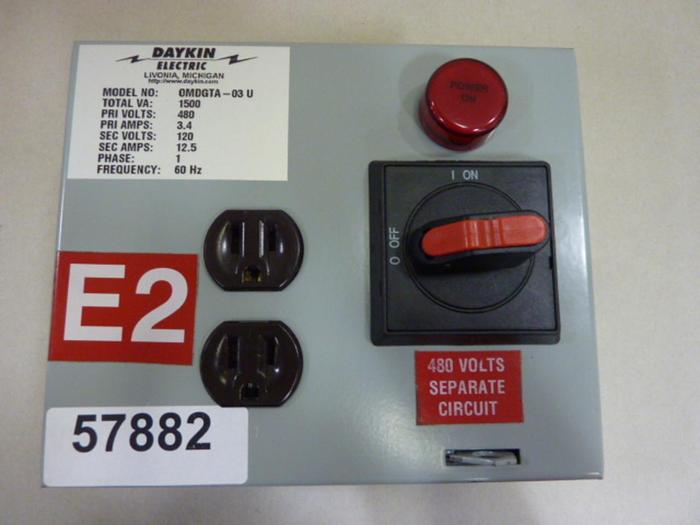 Used DAYKIN 1.5 kVA Transformer OMDGTA-03U #57882