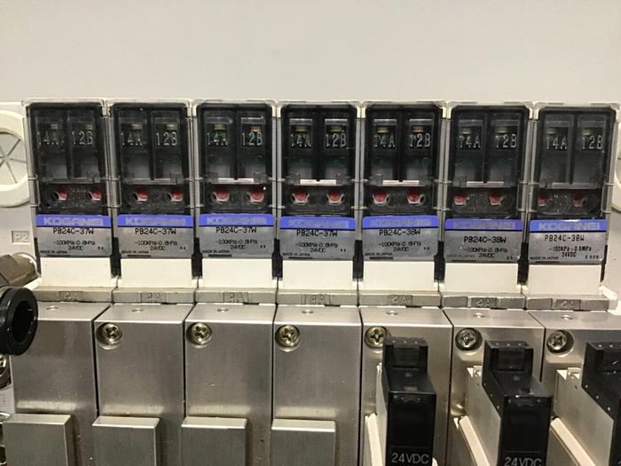 Used KOGANEI Manifold w/ Valves PBM7P-3W #121005