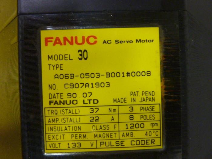 Used FANUC AC Servo Motor A06B-0503-B001/0008 Used