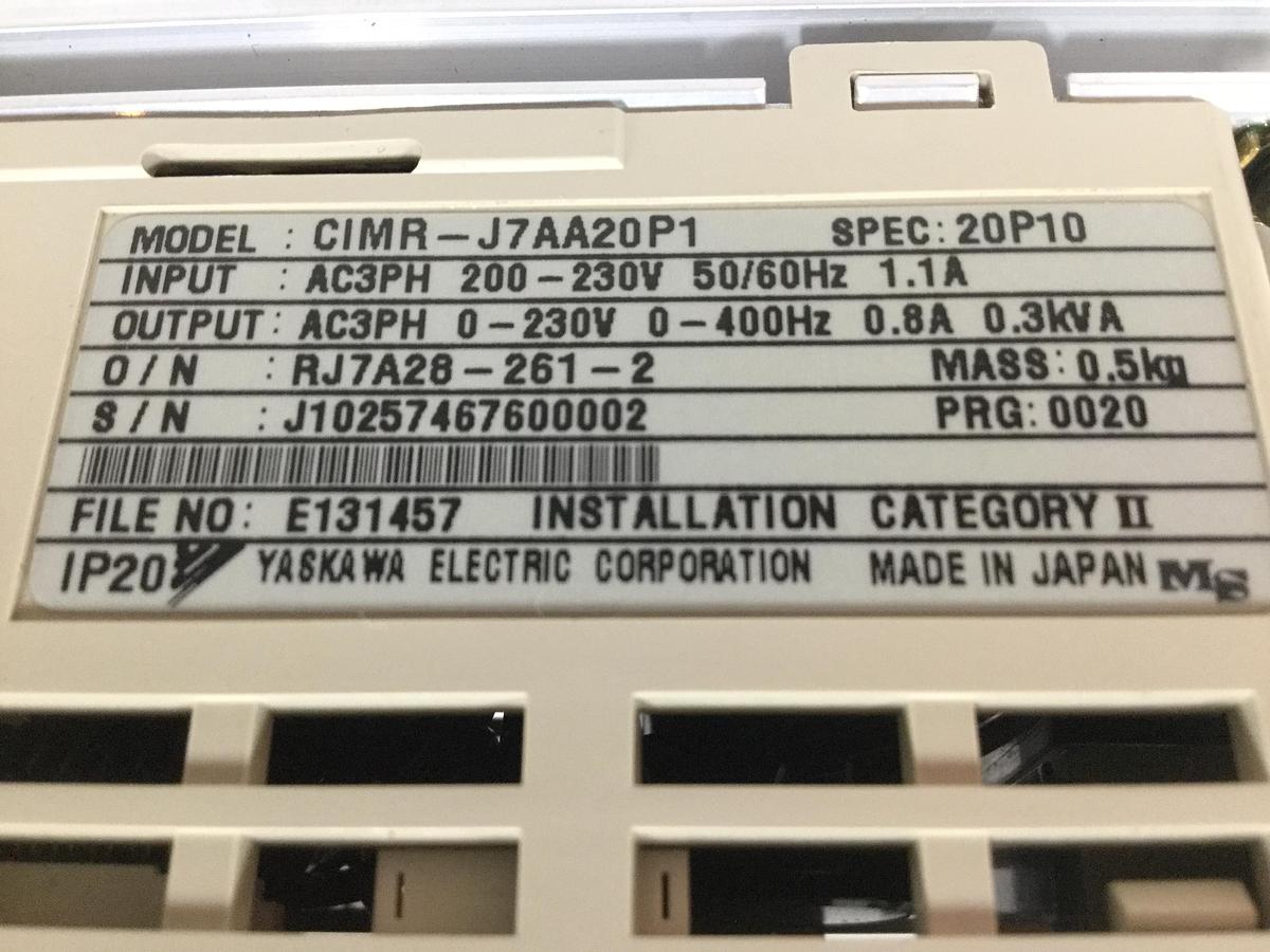 Used YASKAWA VS Mini J7 Inverter CIMR-J7AA20P1 USED