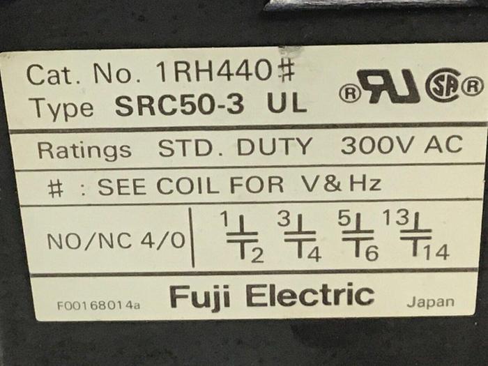 Used FUJI ELECTRIC Contactor SRC50-3/UL 1RH440 #112261