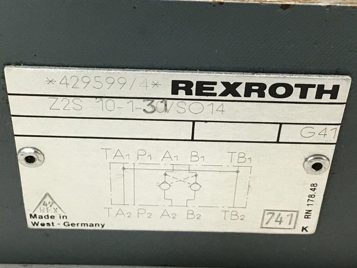 Used REXROTH Valve Z2S101301SO14 #116216