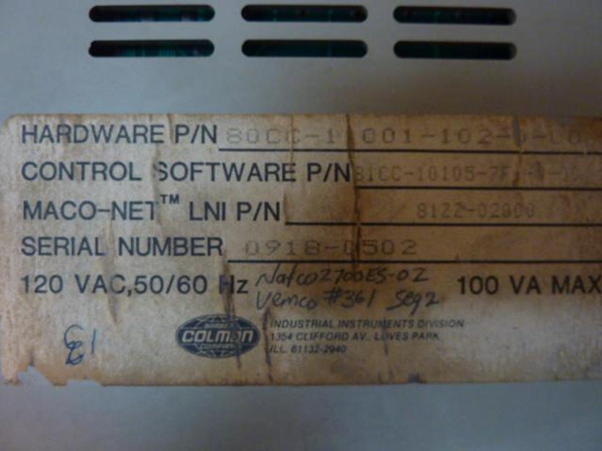 Used BARBER COLMAN Sequence Module MACO 8000 80CC-11001-102-0-00 #7991