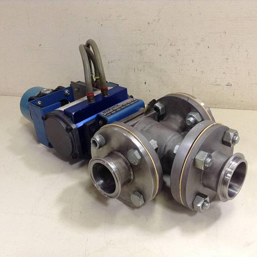 Used DEZURIK 316 Stainless Steel Bypass Valve w/ Actuator 9220443 #75561