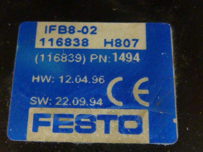 Used FESTO Control Block / Valve Terminal IFB8-02 #52854