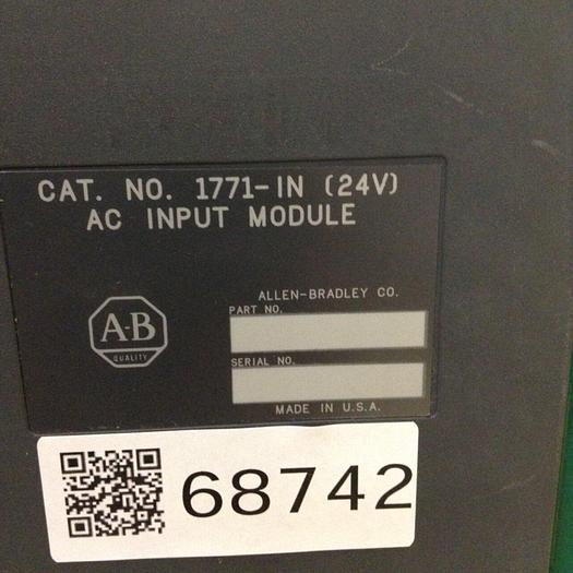 Used ALLEN BRADLEY AC Input Module 1771-IN #68742