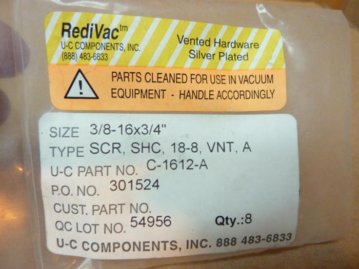 U-C COMPONENTS Socket Head Cap Screw C-1612-A #41298