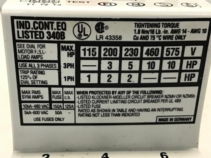 Used MOELLER Motor Starter PKZM1-16 #119702