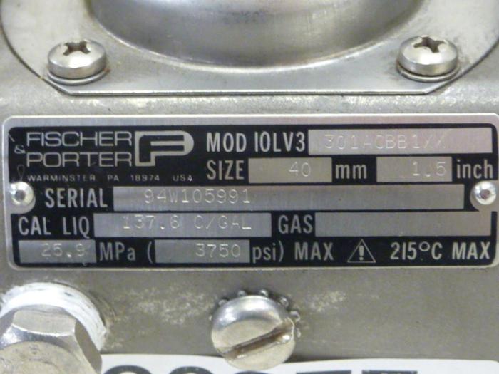 Used FISCHER & PORTER Flow Meter 301ACBB1XX #60377