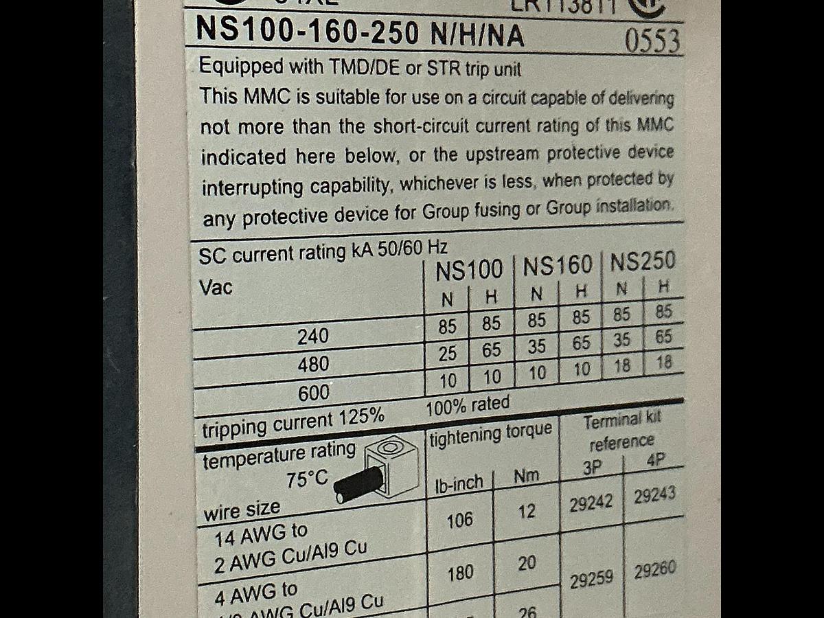 Used MERLIN GERLIN NS100-160-250 N/H/NA
