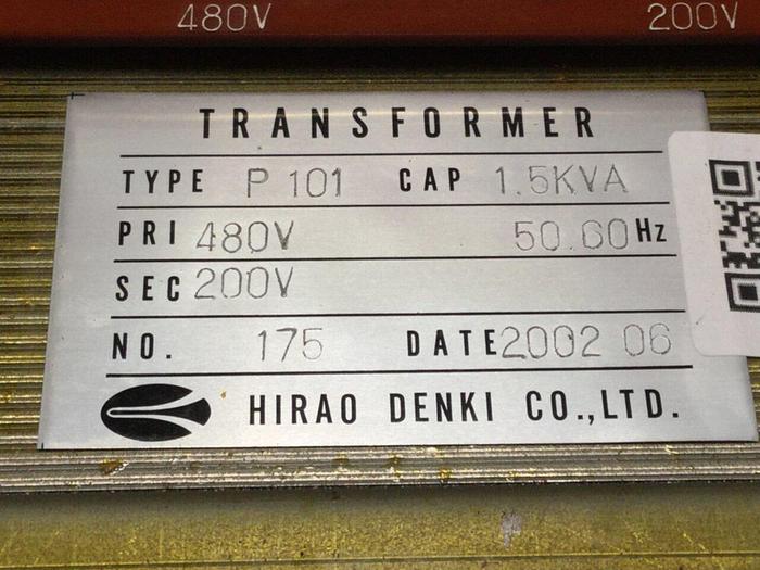 Used HIRAO DENKI 1.5 kVA Transformer P101 1.5 KVA #102054