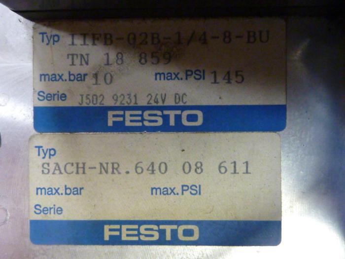 Used FESTO Control Block / Valve Terminal IFB8-02 #52873