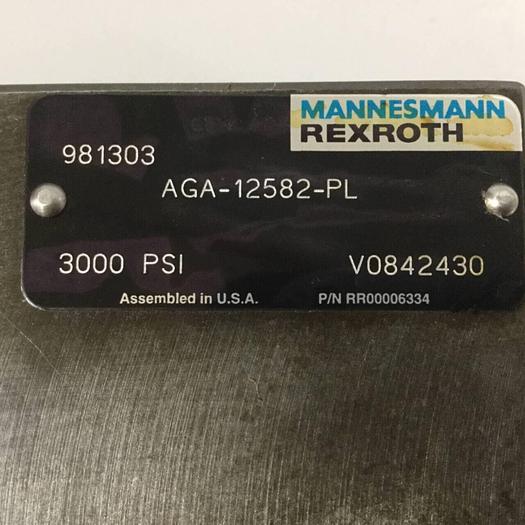Used MANNESMANN REXROTH Manifold Sandwich Plate AGA12582PL #90908