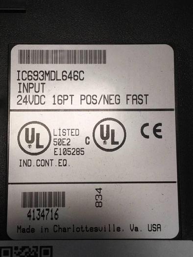 Used GE FANUC Input Module IC693MDL646C #82428