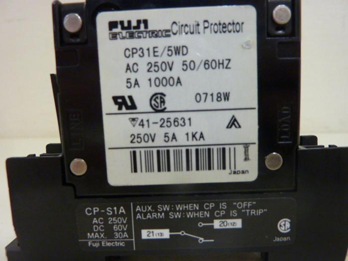 Used FUJI ELECTRIC Circuit Protector CP31E/5WD #46663