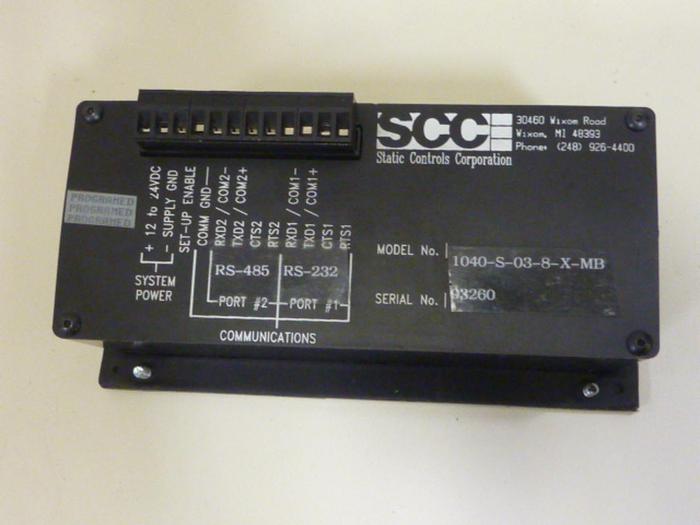 Used STATIC CONTROLS CORP Operator Interface 1040-S-03-8-X-MB #63096