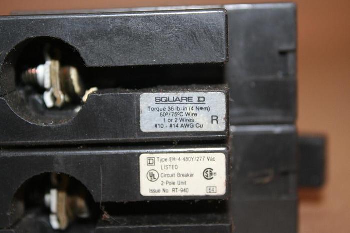 Used SQUARE D 20 Amp Circuit Breaker EH24020 #20462