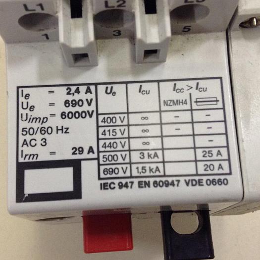 Used KLOCKNER MOELLER Manual Motor Starter PKZM1-2,4 #82233