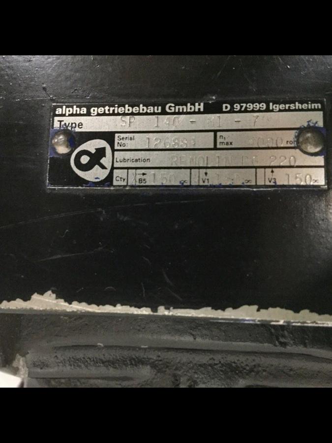 Used ALPHA GETRIEBEBAU Gearmotor SP 140-M1-7 Used