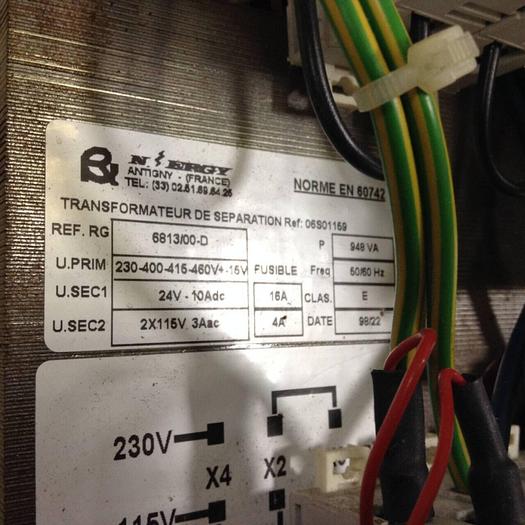 Used N ERGY 0.948 kVA Transformer 6813/00D #104999