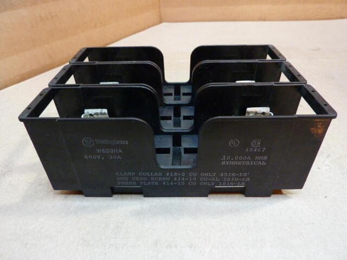 Used WESTINGHOUSE 30 Amp Fuse Holder W633HA #29853