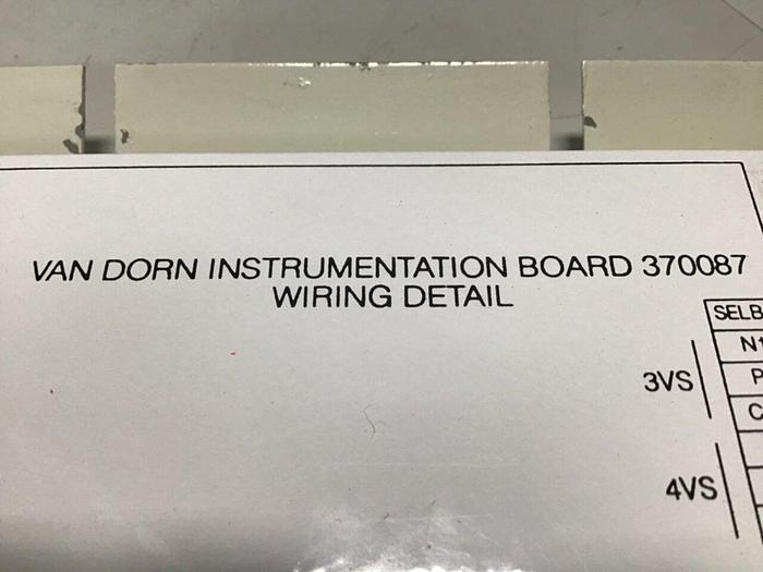 Used VAN DORN Instrumentation Board 370087 USED