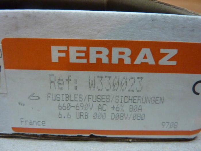 FERRAZ 80 Amp Protistor Fuse box of 6 W330023 #32612