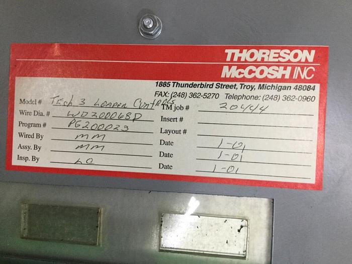 Used THORESON MCCOSH 16 Zone Vacuum Loader Control TECH 3 Used